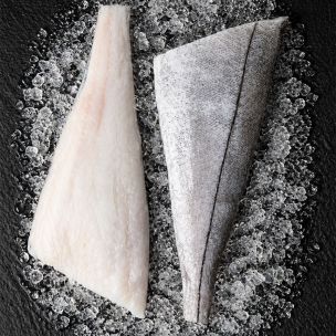JJ MSC Atlantic IQF Skin-on Boneless Haddock Fillets 10-12oz 1x12