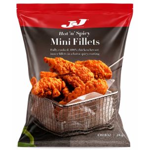 JJ Halal Whole Muscle Hot&Spicy Chicken Mini fillets 1x2kg