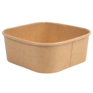 500ml Kraft Square Food Container Lid Ref CON249 1x300