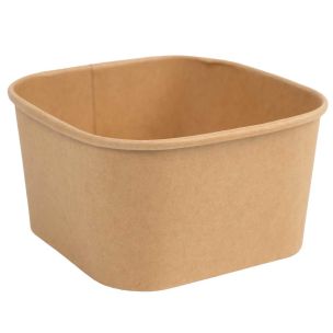 750ml Kraft Square Food Container Lid Ref CON249 1x300
