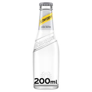Schweppes Soda Water Glass Bottles 24x200ml