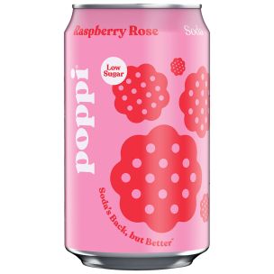 poppi Raspberry Rose Sparkling Soda Cans 24x330ml
