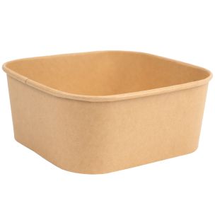1300ml Kraft Square Food Container Lid Ref CON250 1x300