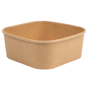 500ml Kraft Square Food Container Lid Ref CON249 1x300