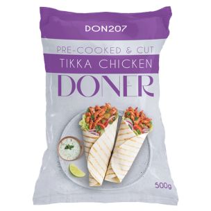 JJ Halal Pre-Cooked & Cut Chicken Tikka Doner 1x500g