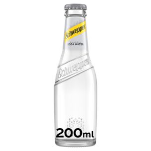 Schweppes Soda Water Glass Bottles 24x200ml