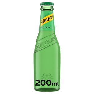Schweppes Canada Dry Ginger Ale Glass Bottles 24x200ml