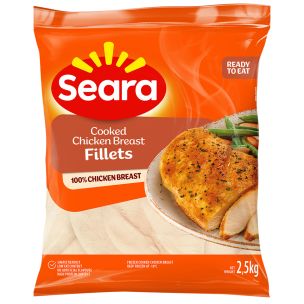 Seara IQF Halal Steam Cooked Chicken Fillets 140g+ 4x2.5kg