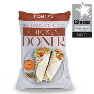 JJ Halal Pre-Cooked & Cut Chicken Doner Kebab Bag 1x1kg