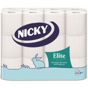 Nicky Elite  3ply Toilet Tissue Rolls-1x24