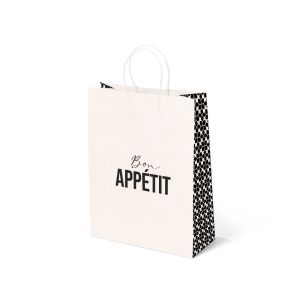 JJ "Bon Appetit" Small White Paper Carrier Bags with Twisted Handle 1x100