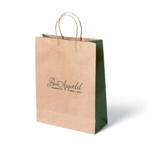 JJ "Bon Appetit" Medium Brown Paper Carrier Bags with Twisted Handle 1x100
