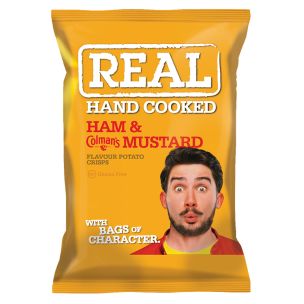 Real Handcooked Crisps Ham & English Mustard-24x35g