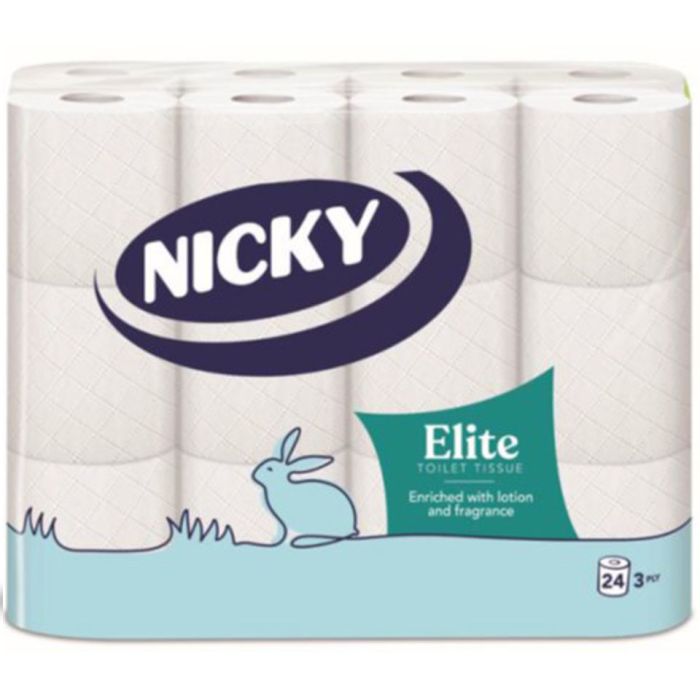 Nicky Elite 3ply Toilet Tissue Rolls-1x24