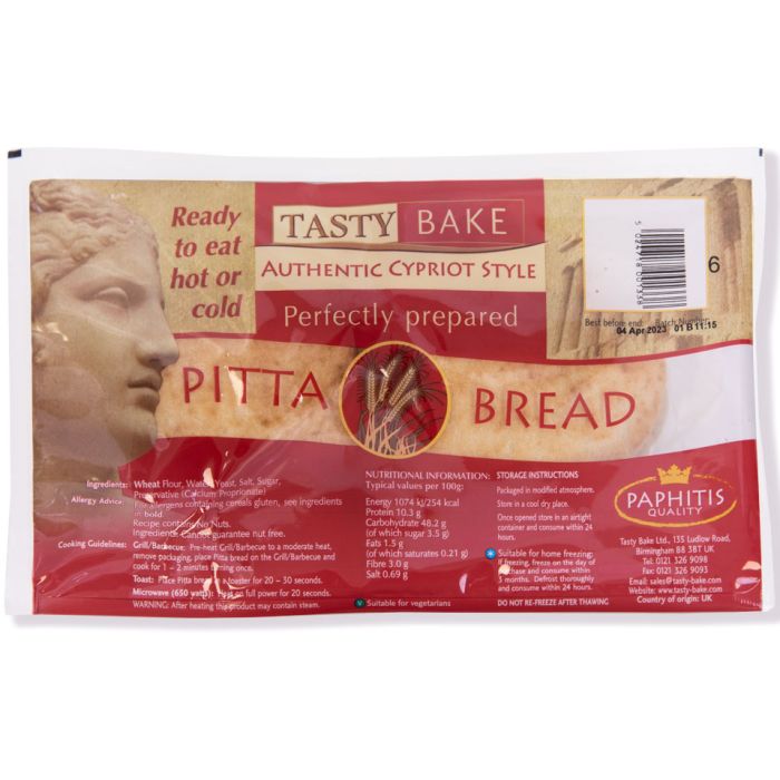 Tasty Bake Small Cypriot Style Pitta Bread (Long Life) 18x6