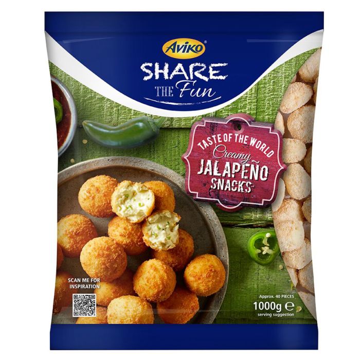 Aviko Green Jalapeno and Cheese Snacks-1x1kg