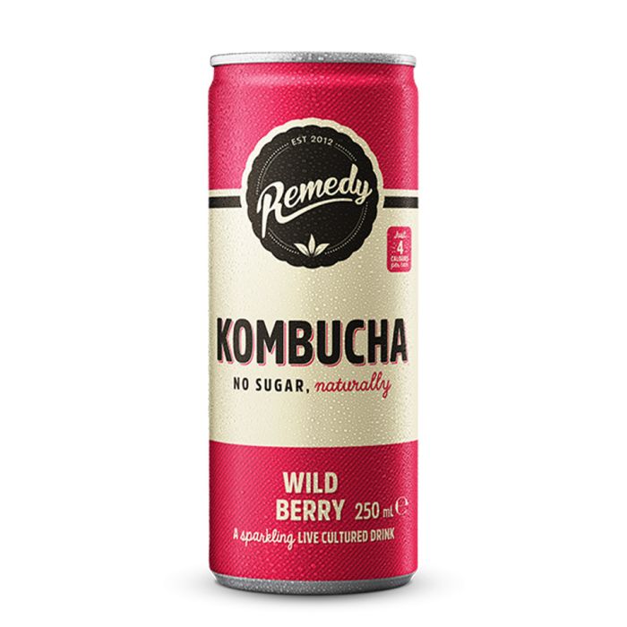 Remedy Kombucha Wild Berry Cans 12x250ml