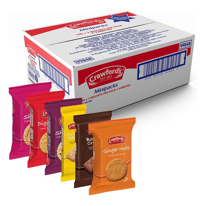 Crawford's Minipacks Assorted Biscuits (3 Biscuits per Pack 6 Varieties)-1x100