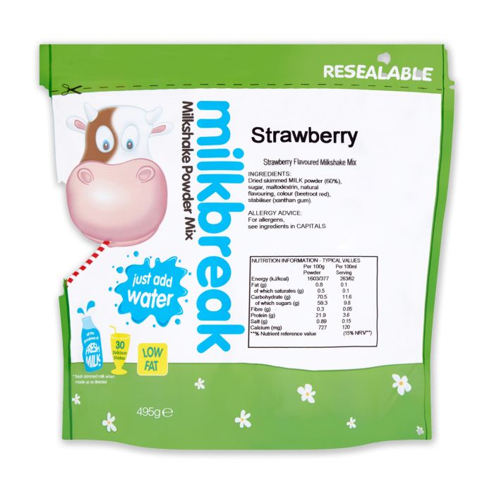 Milkbreak Milkshake Powder Mix Strawberry 1x495g