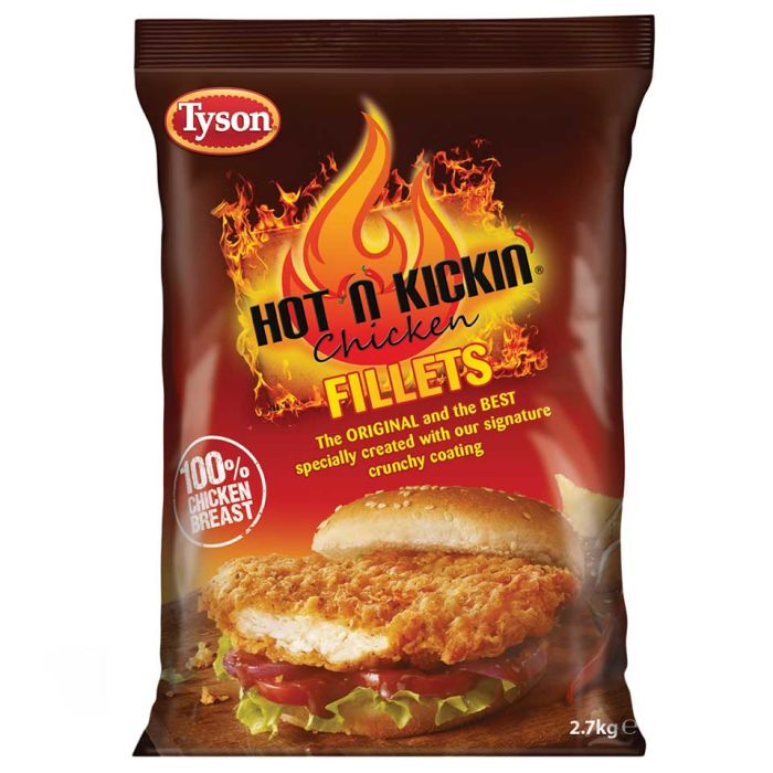 Tyson Halal Hot ‘n’ Kickin Spicy Chicken Fillets-30x90g